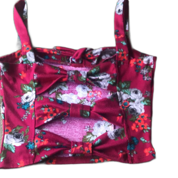 Charlotte Russe floral Cropped Tank Top Small Corset - Picture 2 of 4